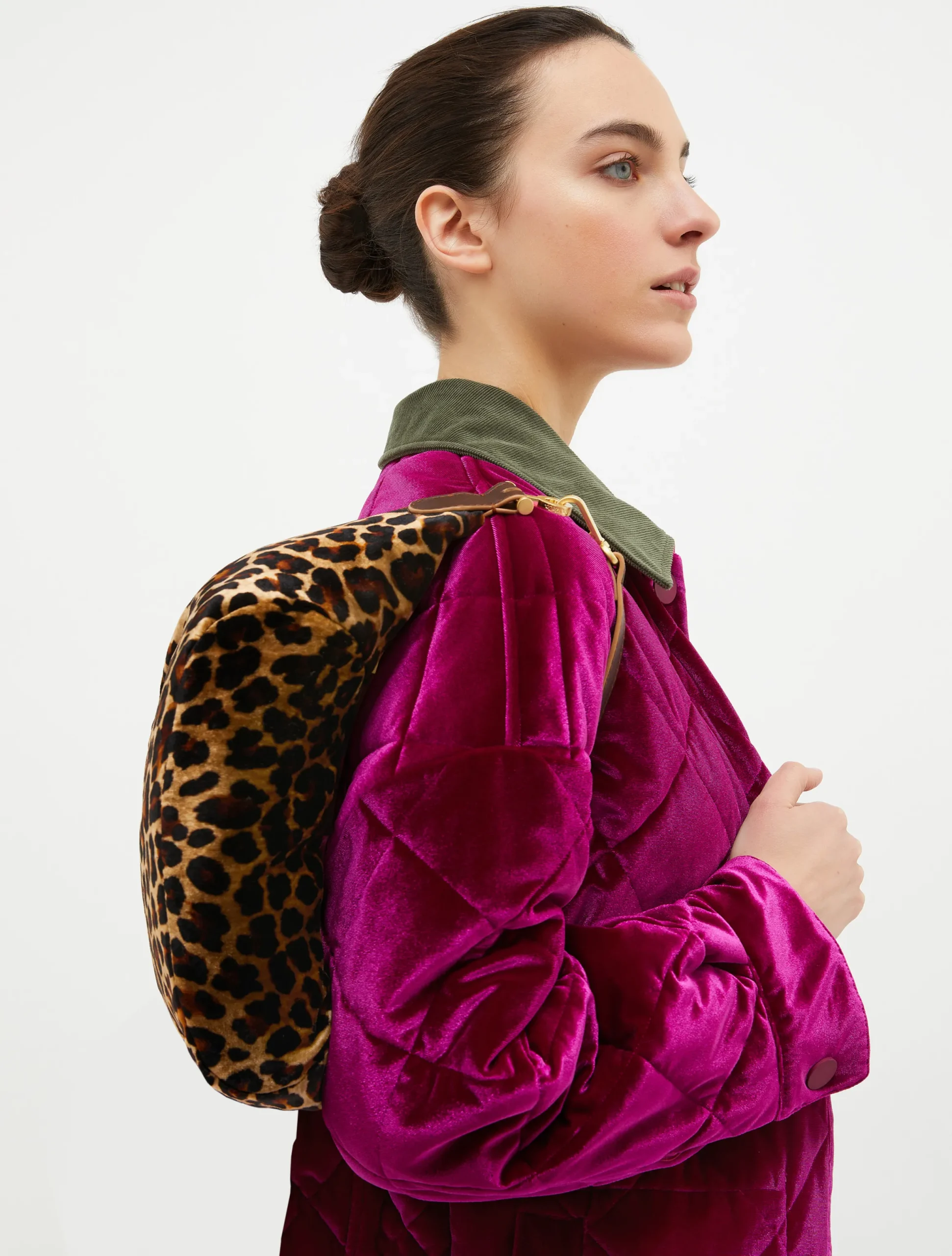 Animalier velvet hobo bag