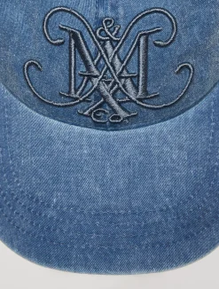 Baseball cap with monogram.