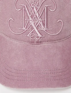 Baseball cap with monogram.