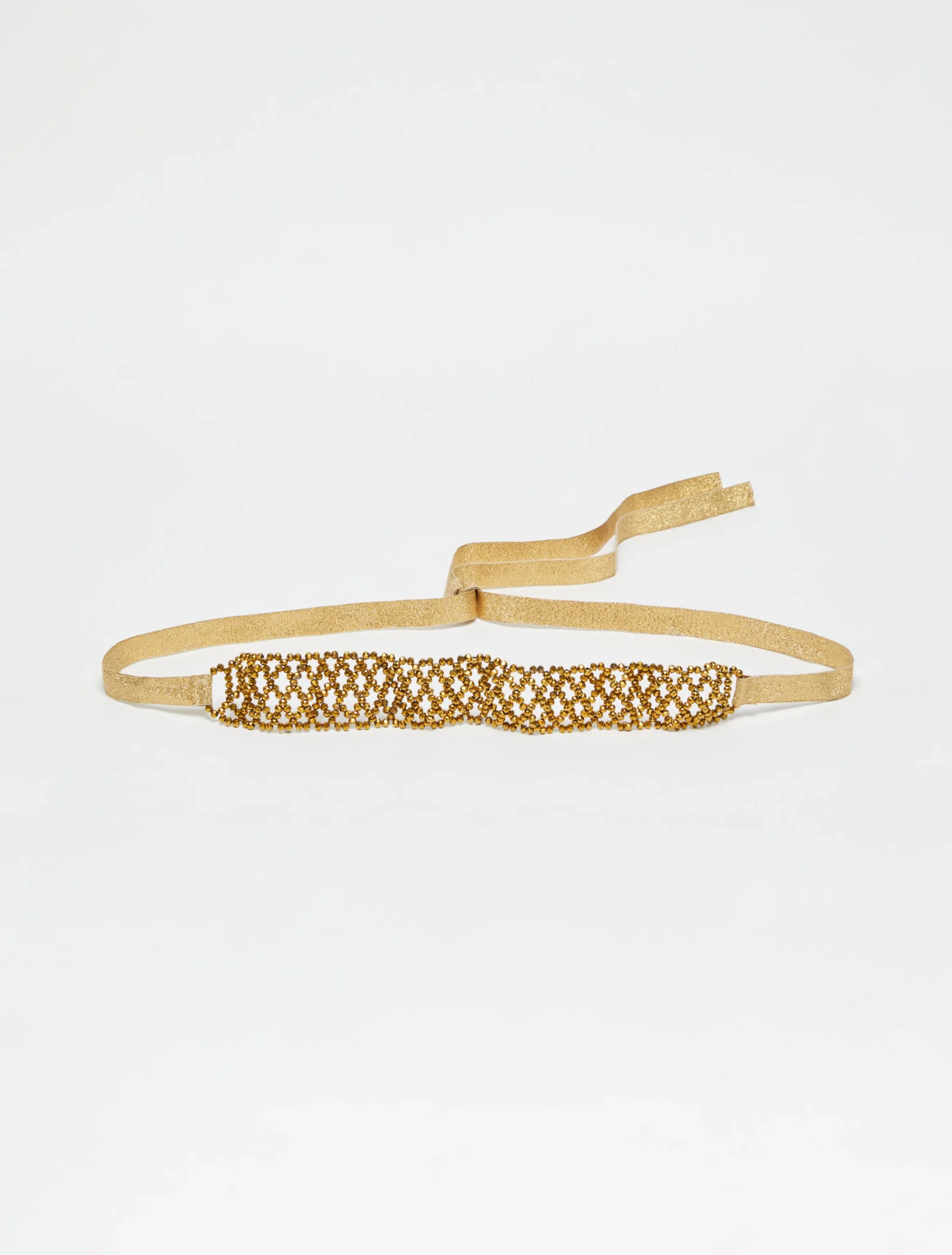 Beaded ribbon choker