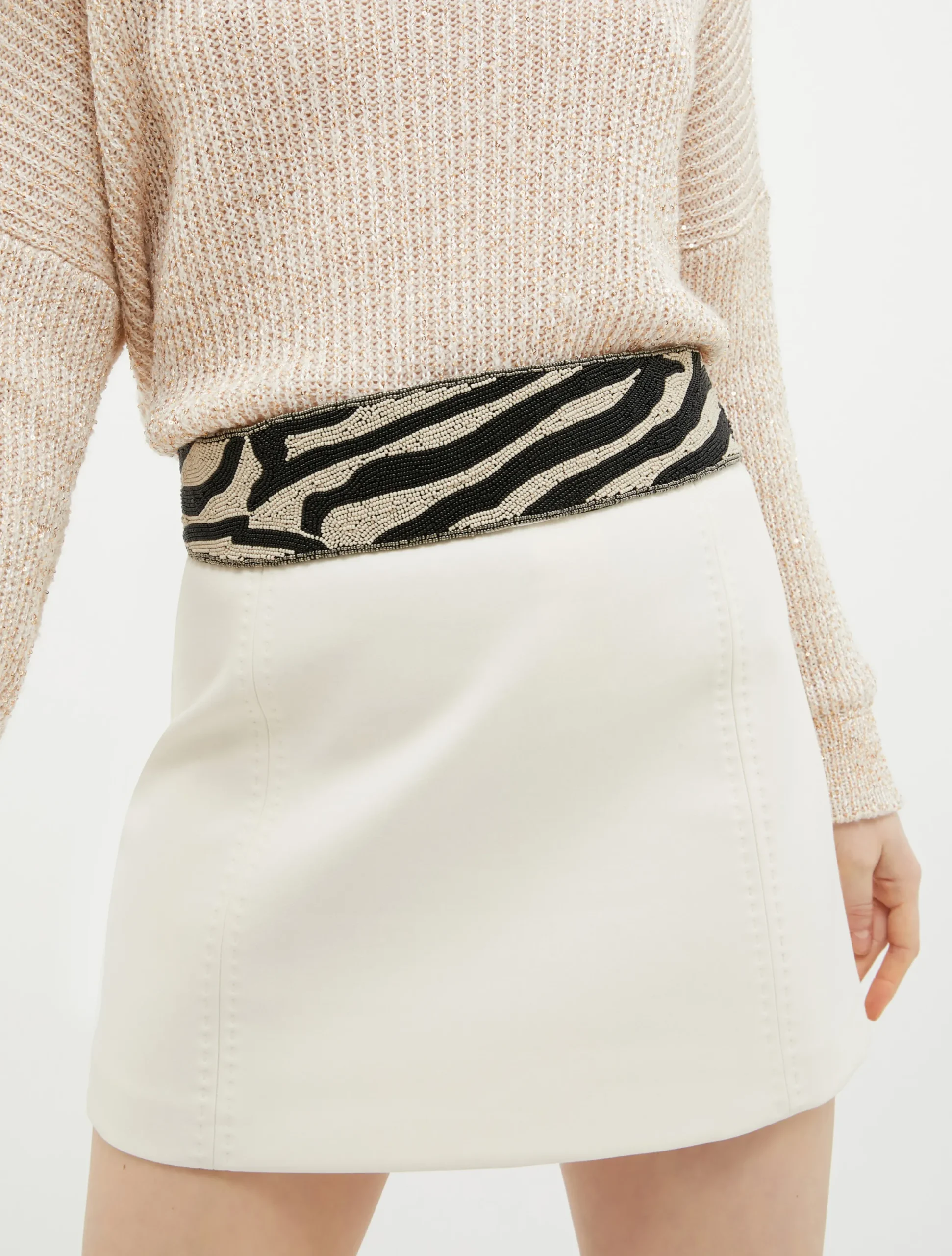 Beaded satin belt