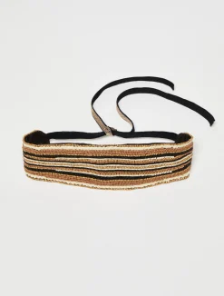 Beaded satin headband