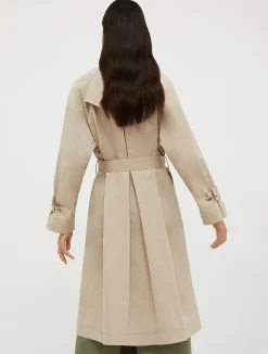 Belted midi trench coat