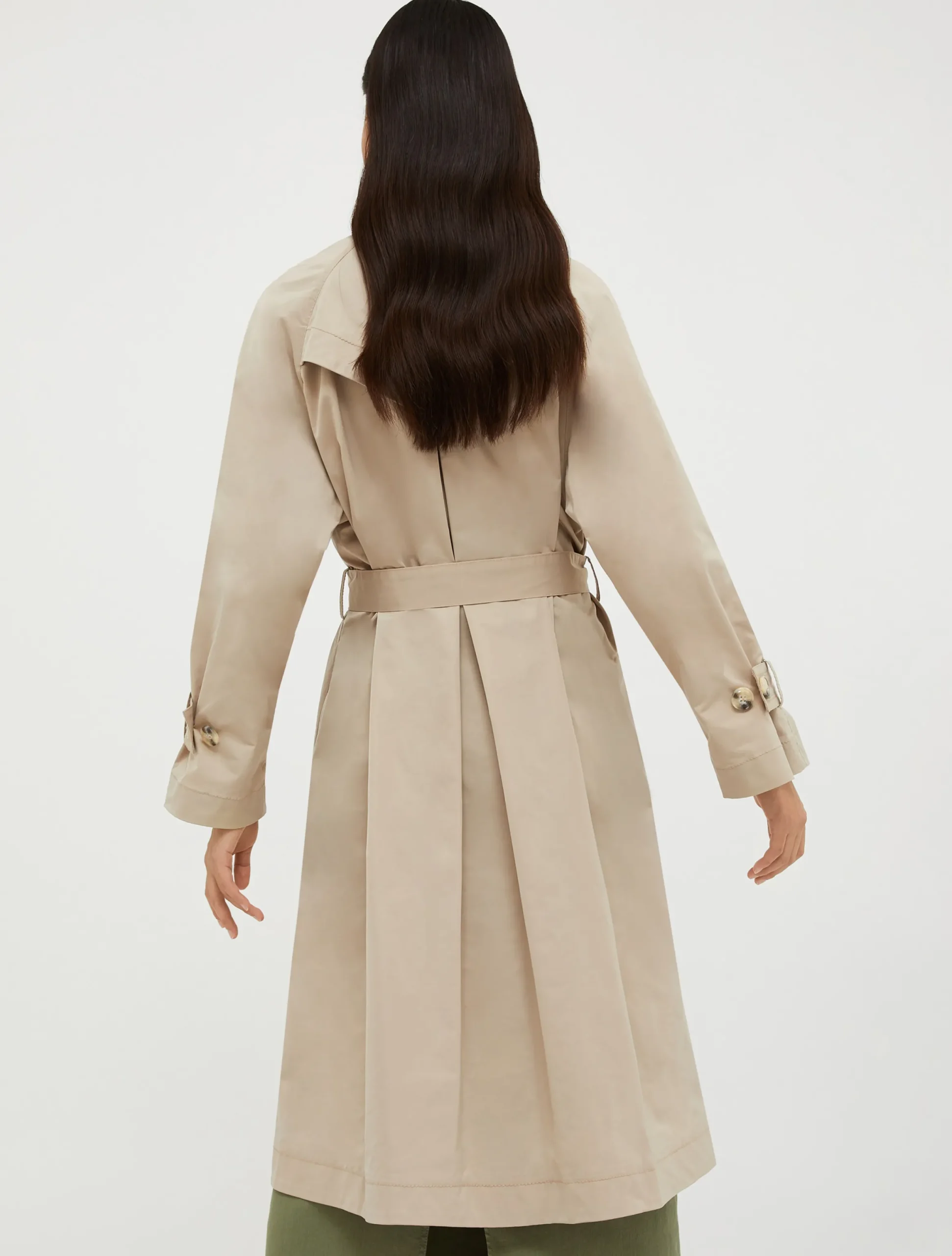 Belted midi trench coat