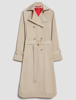 Belted midi trench coat