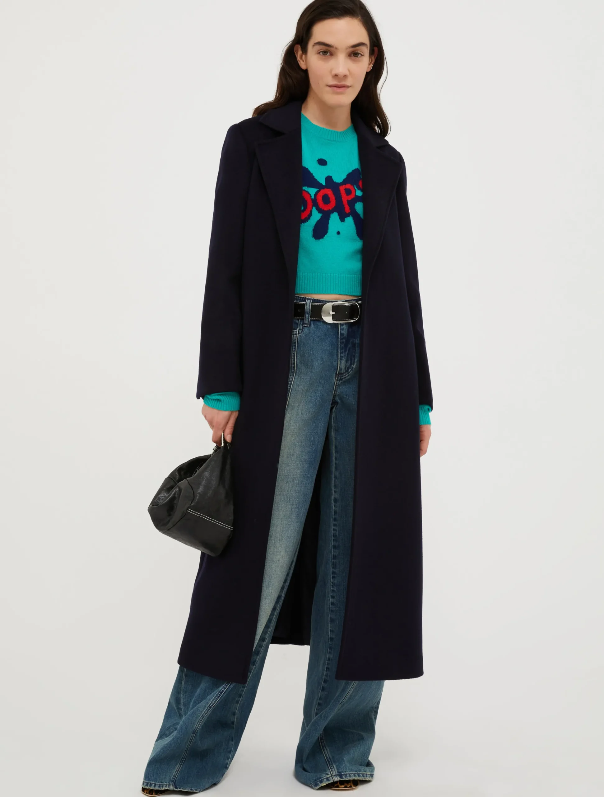 Belted wool coat