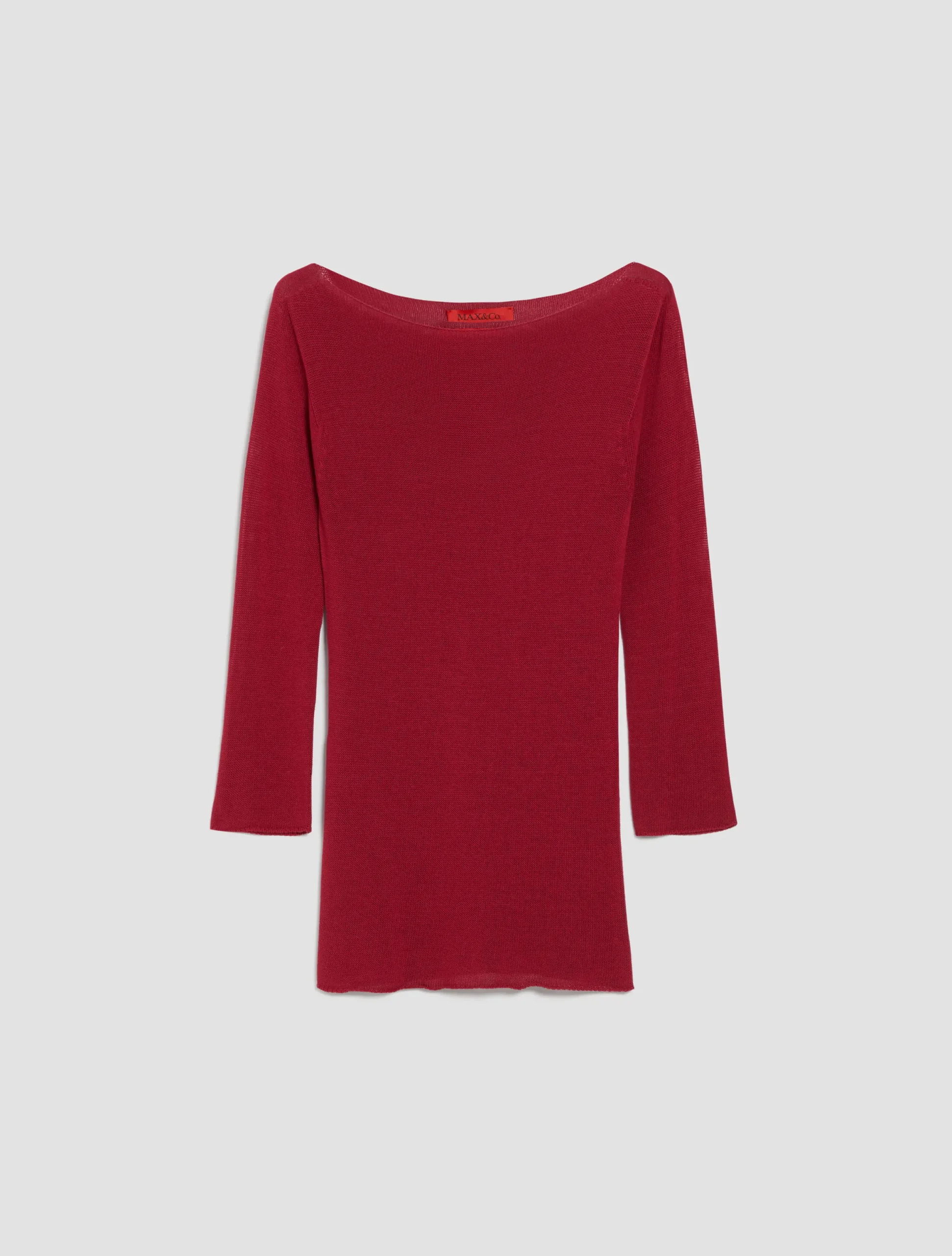Boat-neck knitted jumper