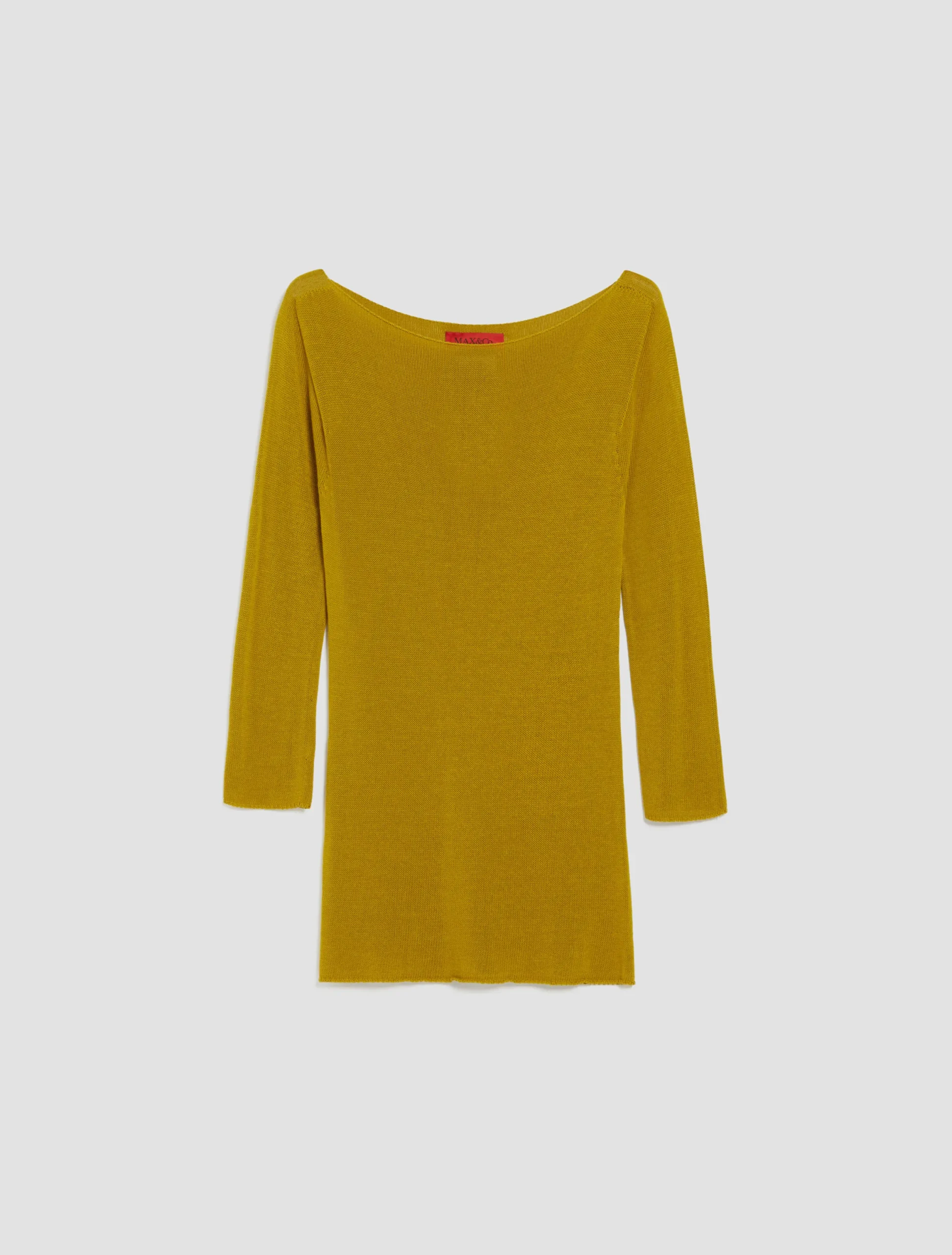 Boat-neck knitted jumper