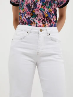 Bootcut cotton-drill trousers