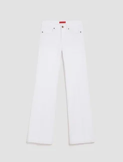 Bootcut cotton-drill trousers