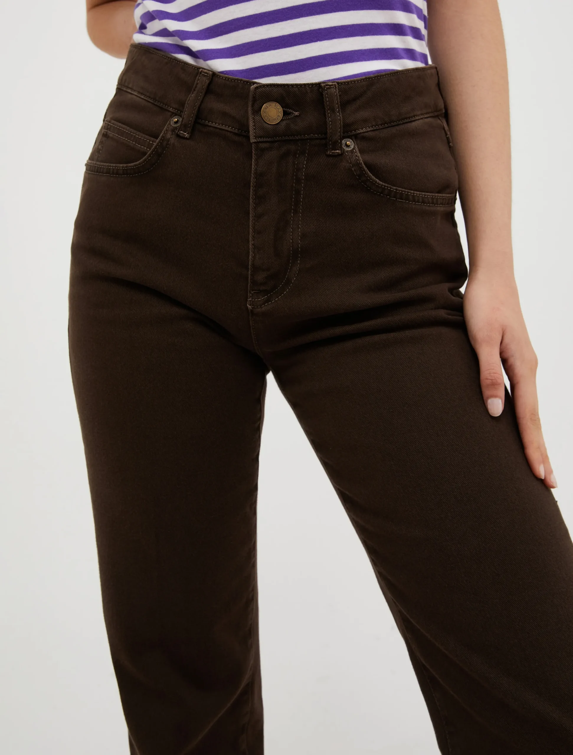 Bootcut cotton-drill trousers