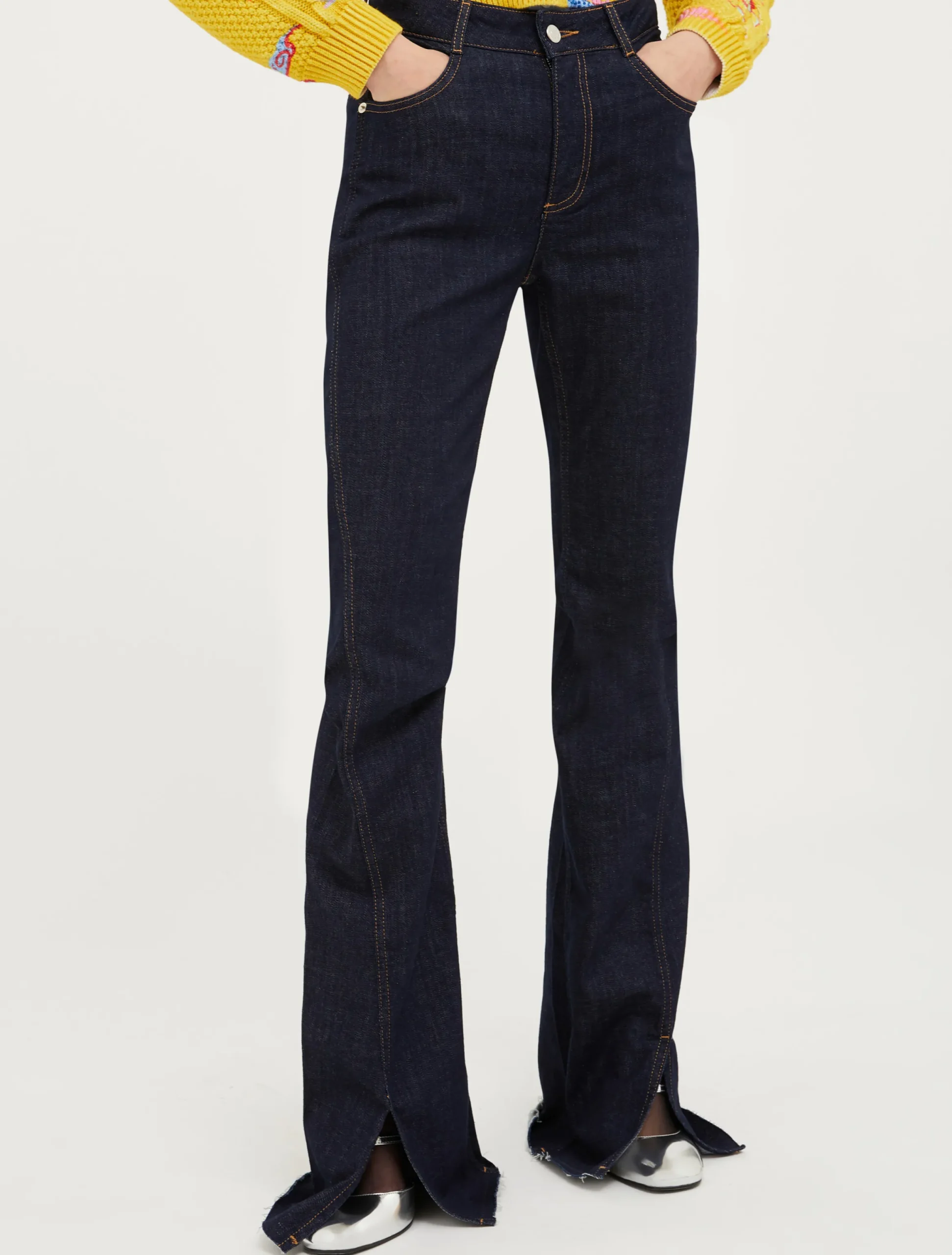Bootcut jeans with splits