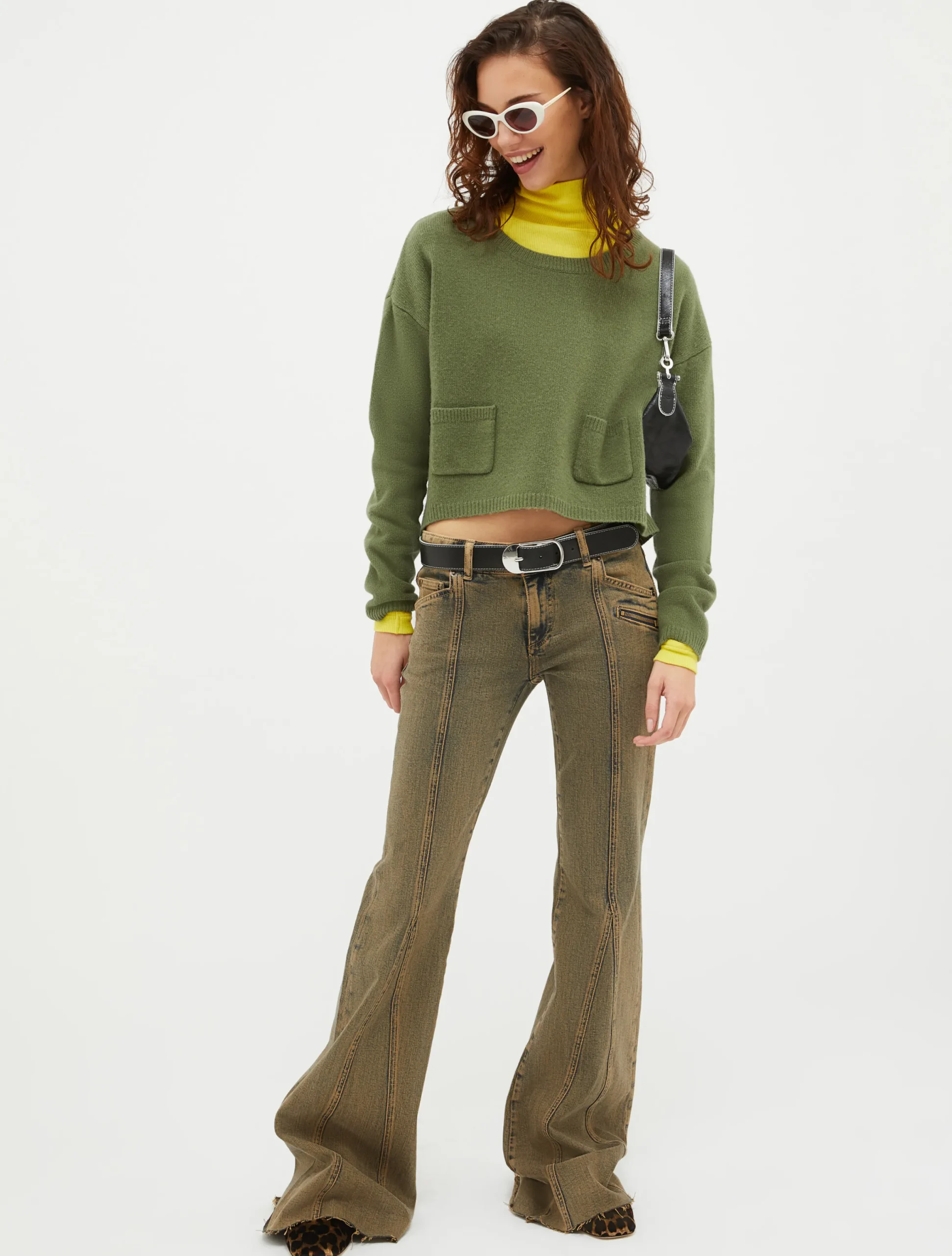 Bootcut stretch-denim jeans