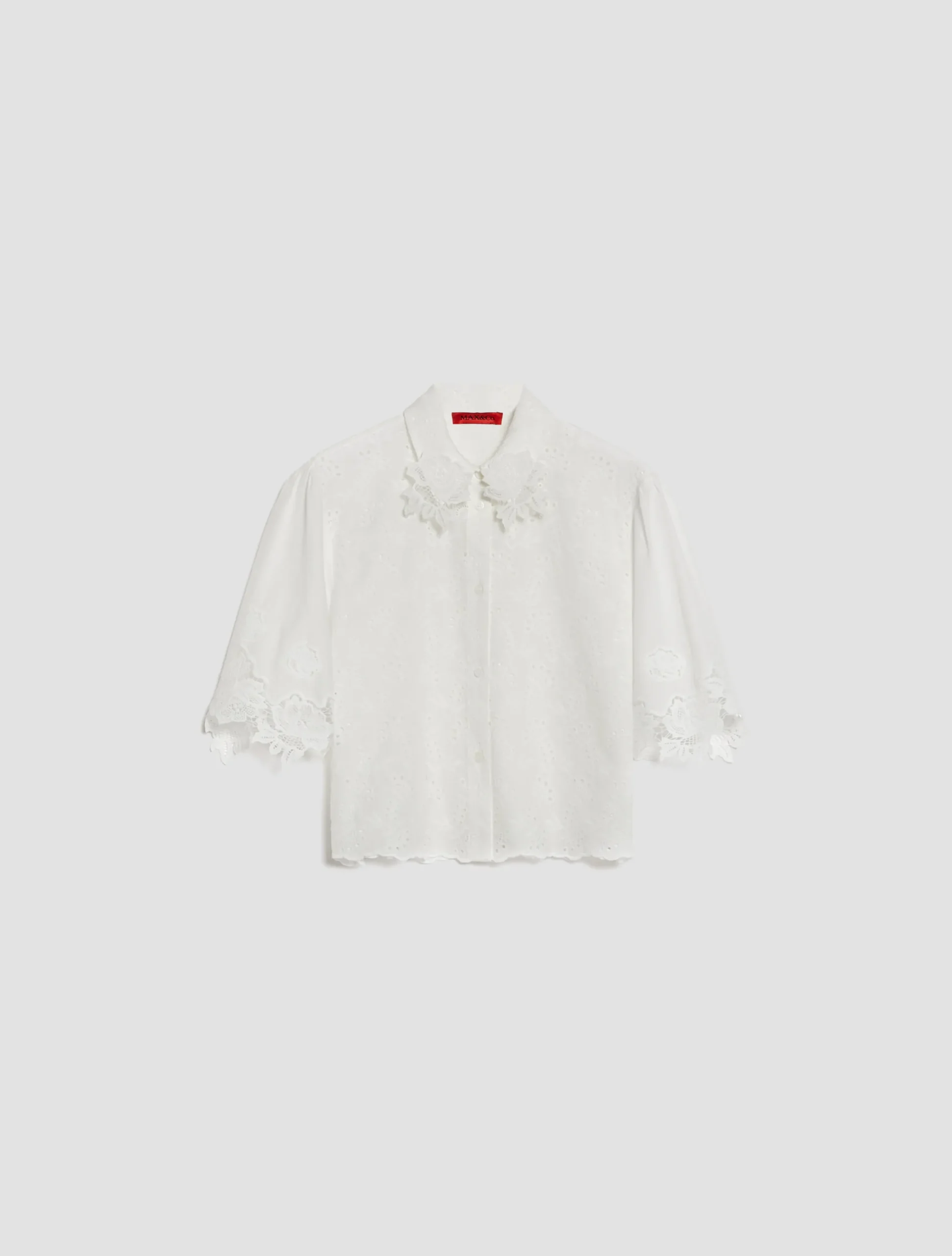 Broderie anglaise and lace shirt