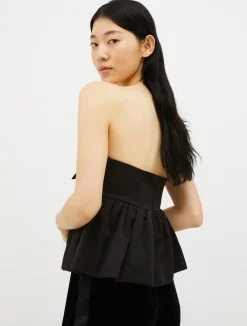 Bustier bow-embellished top