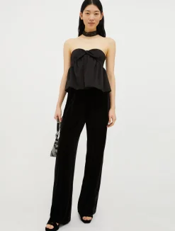 Bustier bow-embellished top