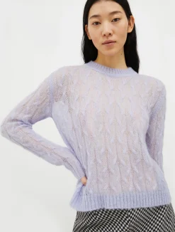 Cable-knit mohair-blend jumper