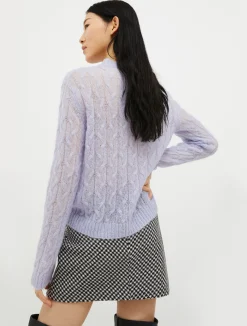 Cable-knit mohair-blend jumper