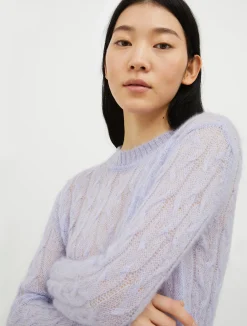 Cable-knit mohair-blend jumper