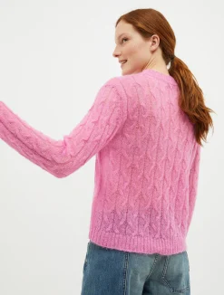 Cable-knit mohair-blend jumper