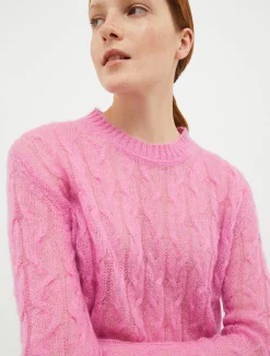 Cable-knit mohair-blend jumper