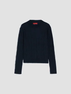 Cable-knit mohair-blend jumper