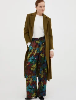 Camouflage-print wide-leg trousers