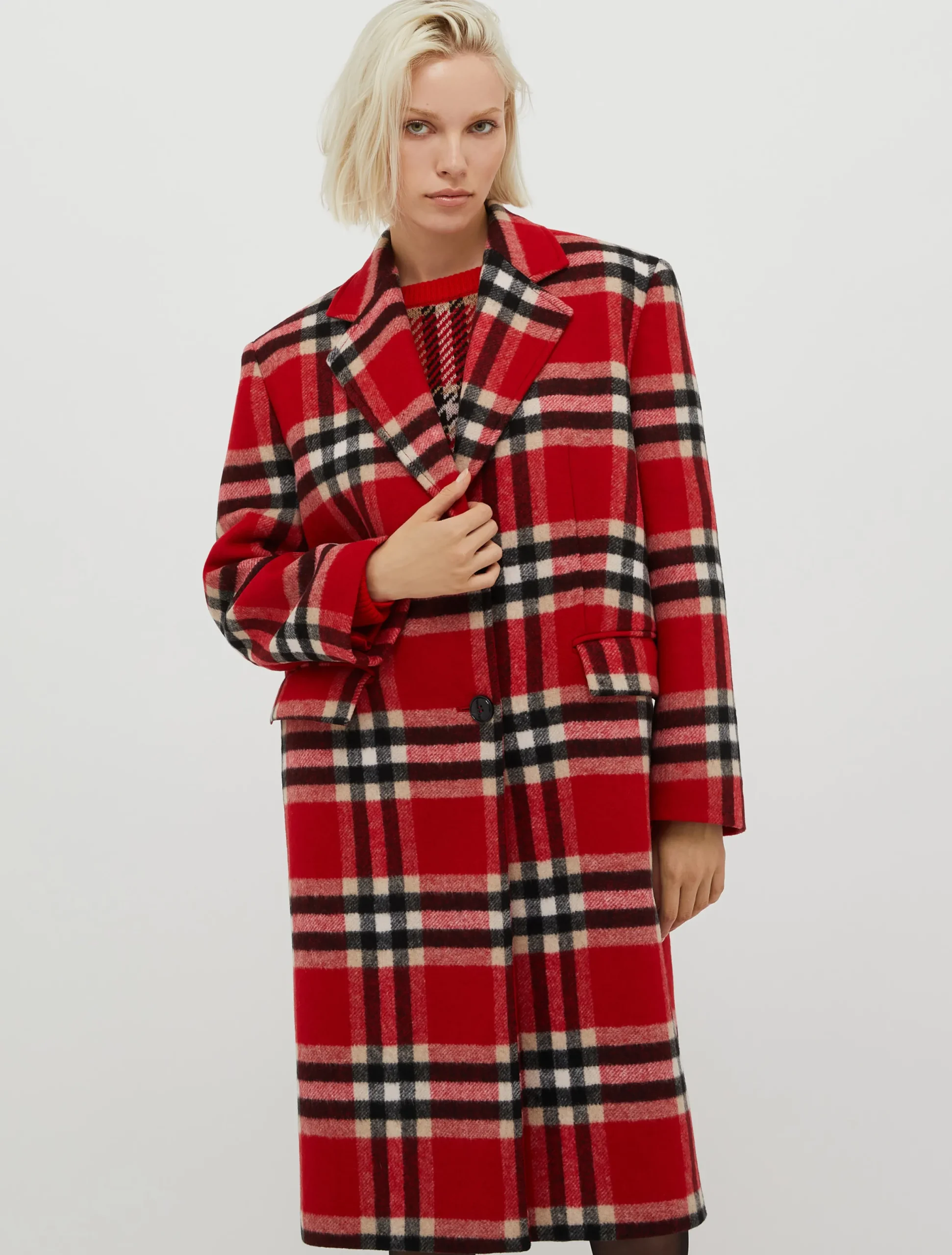 Checked coat