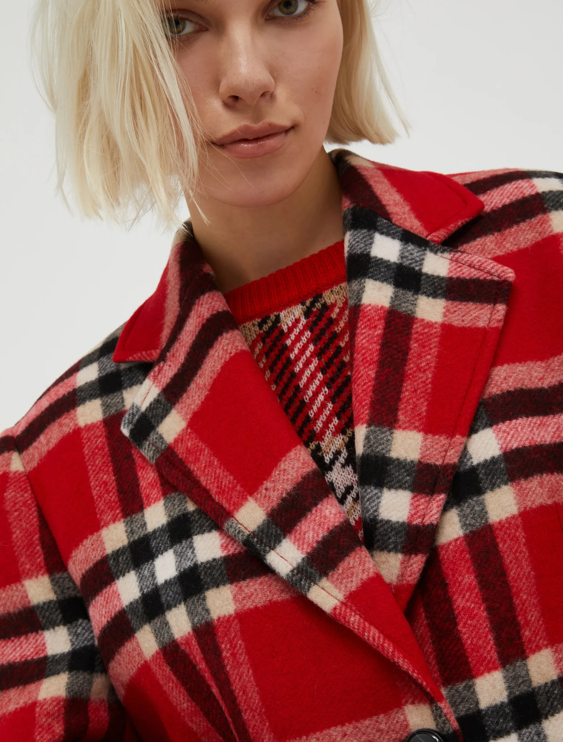 Checked coat