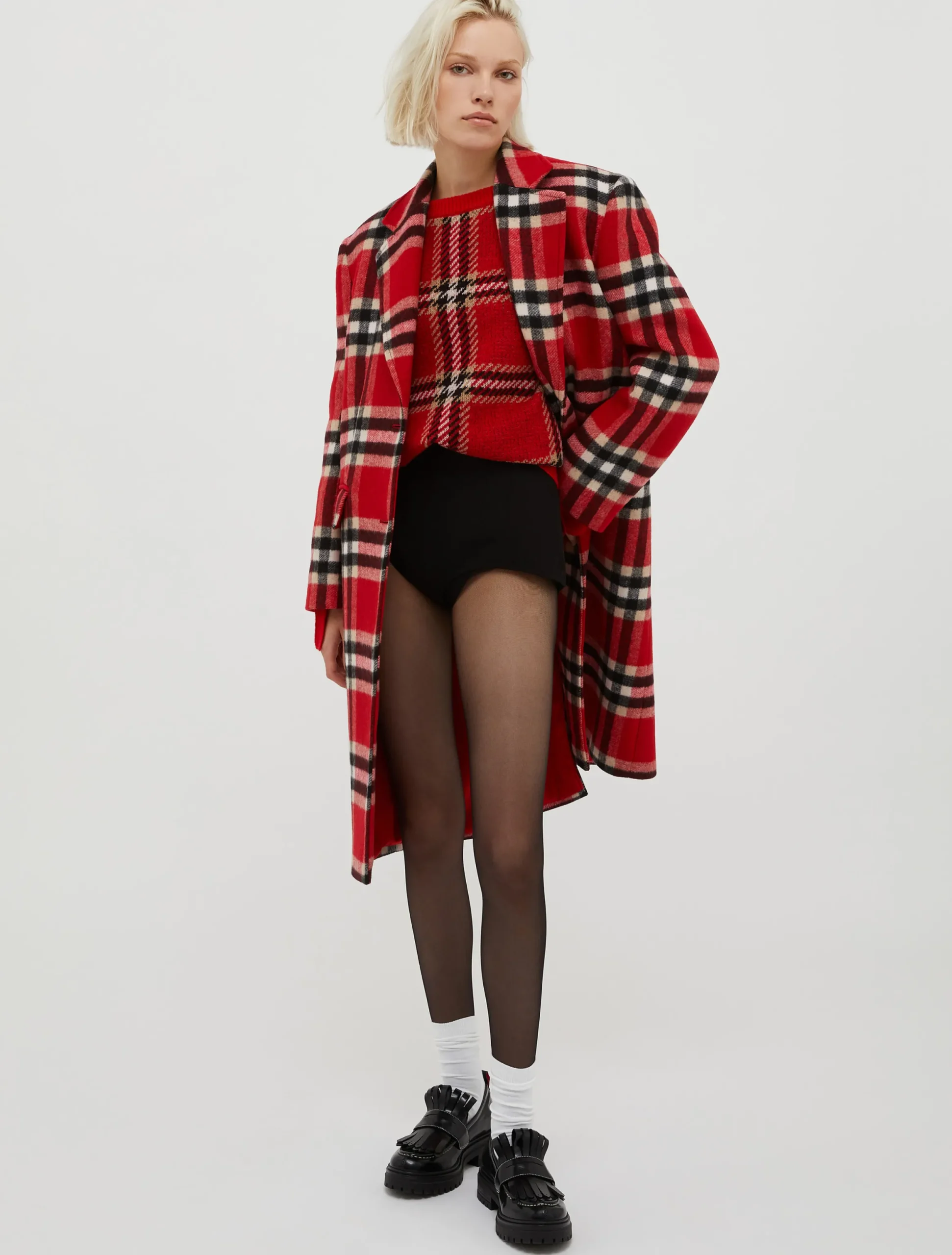 Checked coat