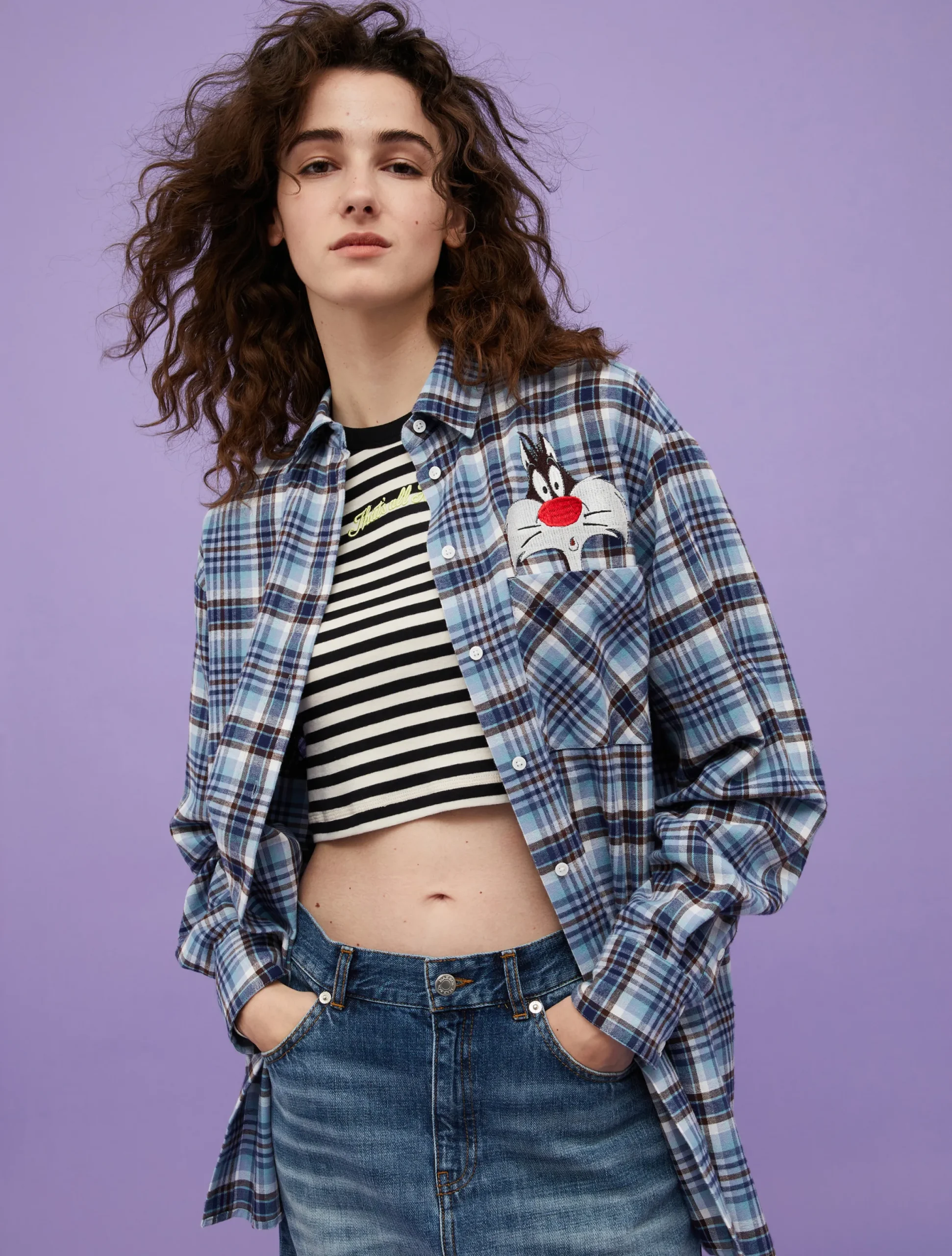 Checked flannel shirt MAX&Co. with Looney Tunes