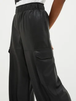 Coated-jersey cargo trousers