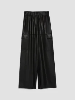 Coated-jersey cargo trousers