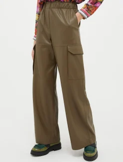 Coated-jersey cargo trousers