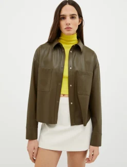 Coated-jersey overshirt