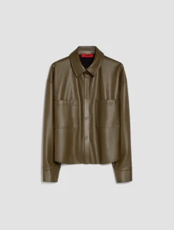Coated-jersey overshirt