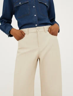 Coated-jersey trousers