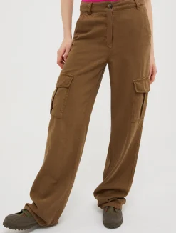 Cotton and linen cargo trousers