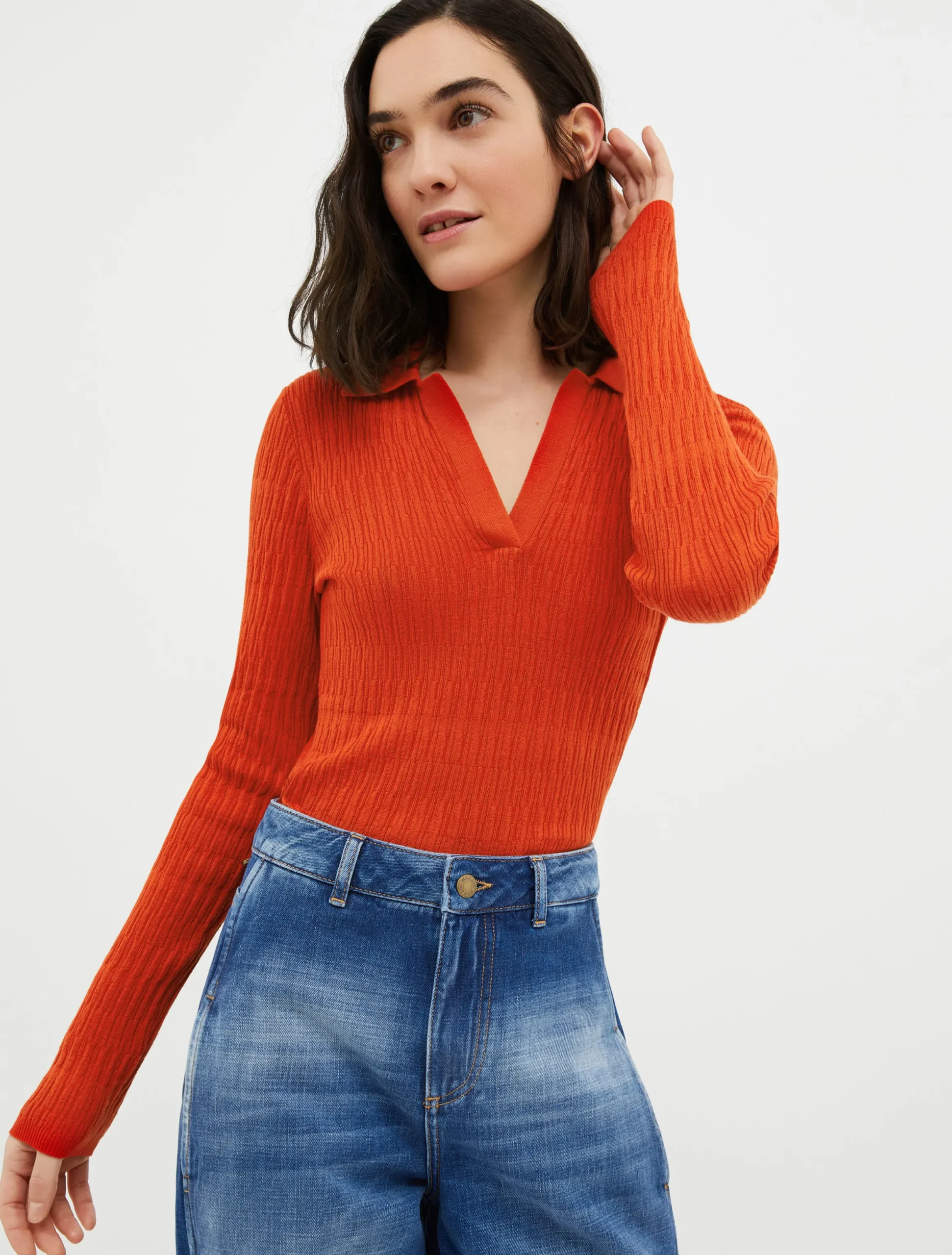 Cotton and modal polo shirt