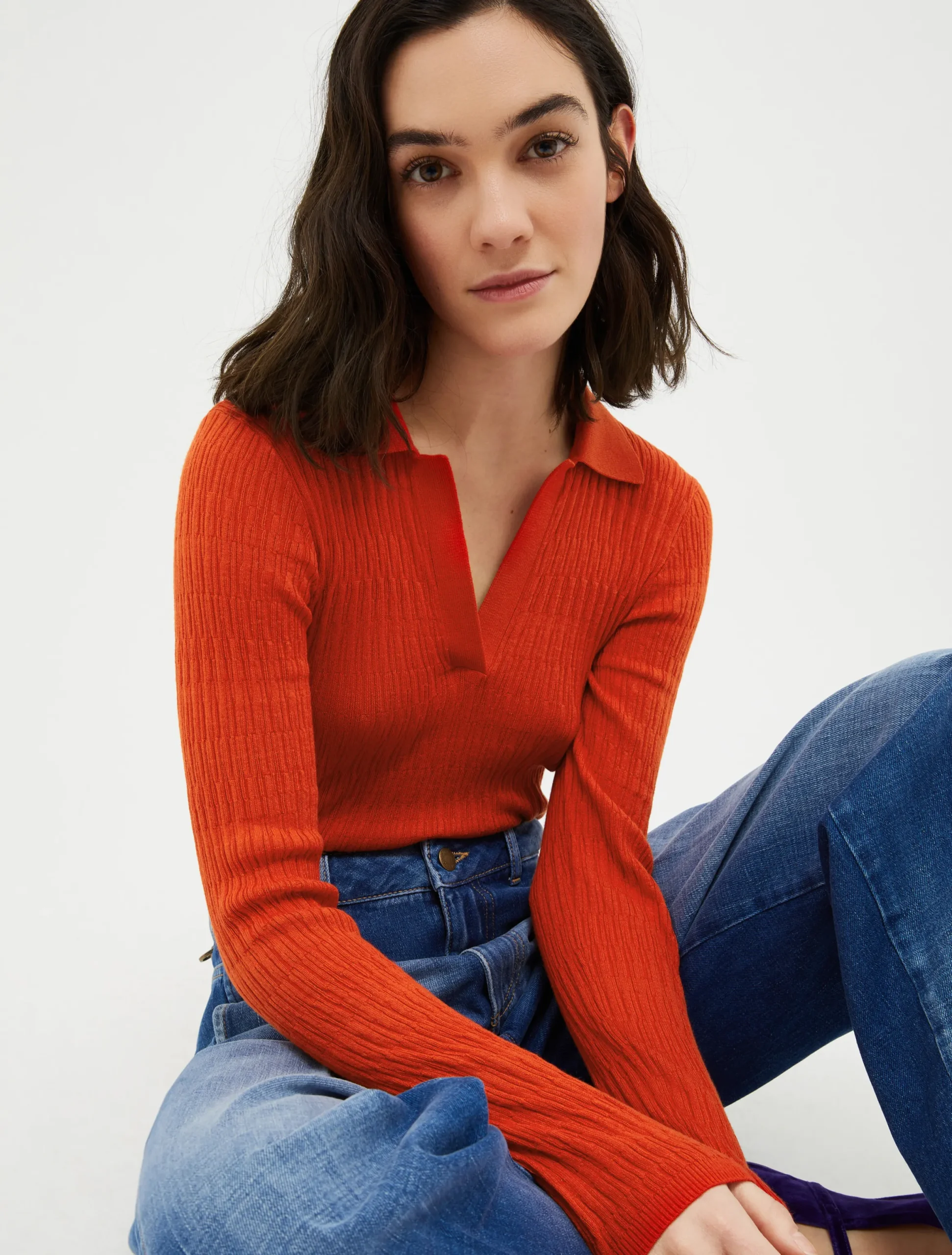 Cotton and modal polo shirt