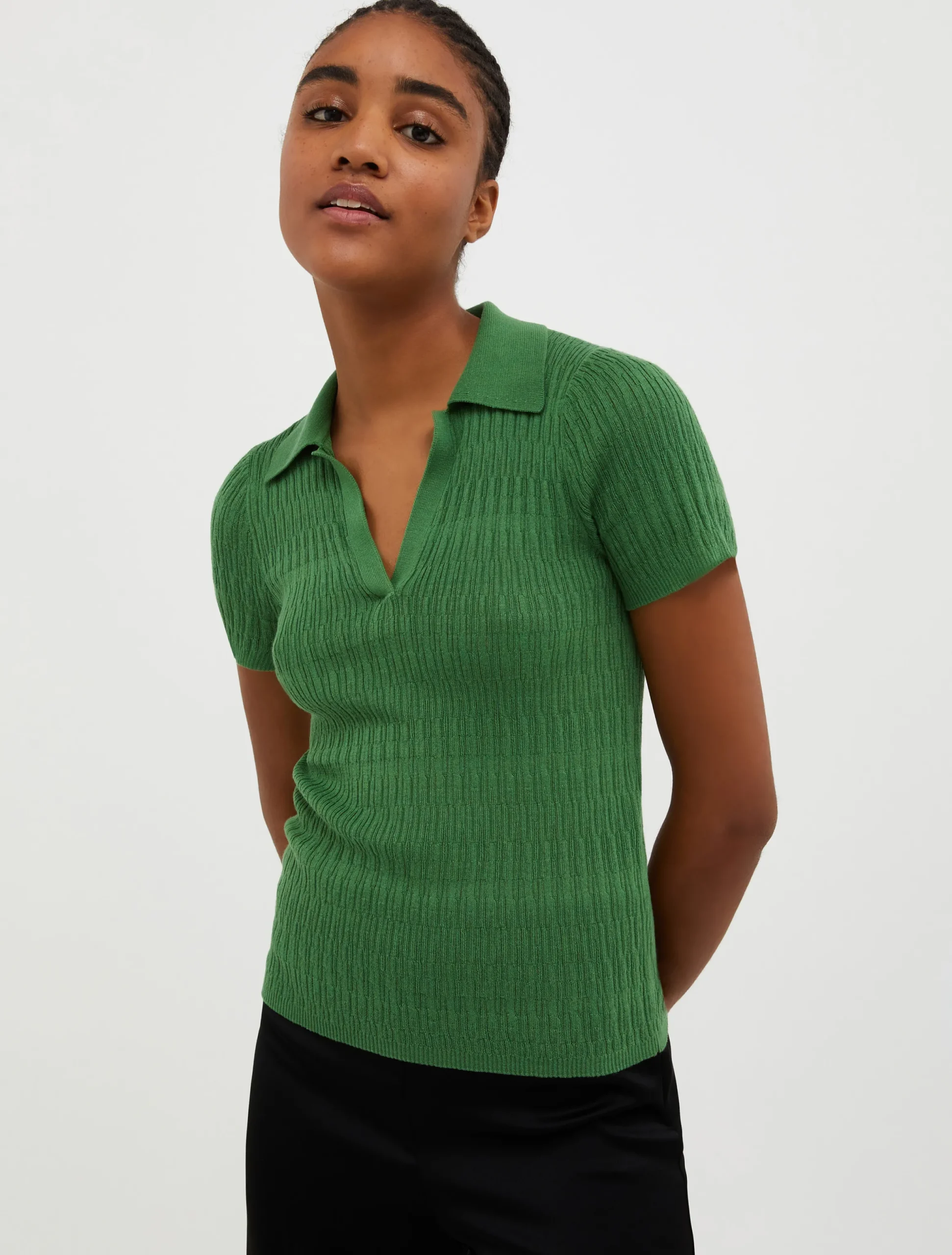 Cotton and modal-blend polo shirt