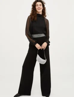 Crepe, satin and chiffon jumpsuit