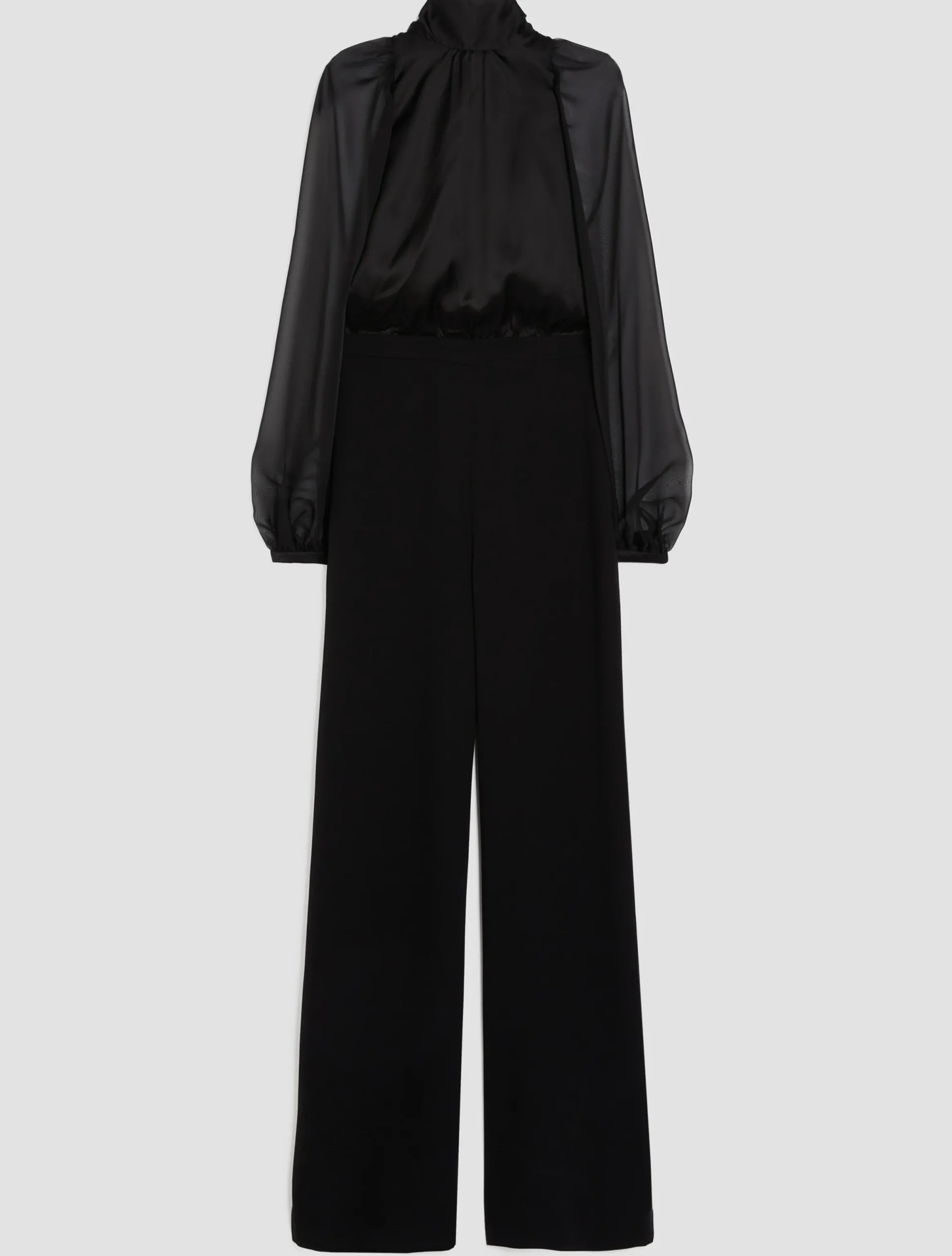 Crepe, satin and chiffon jumpsuit