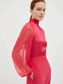 Crepe, satin and chiffon jumpsuit
