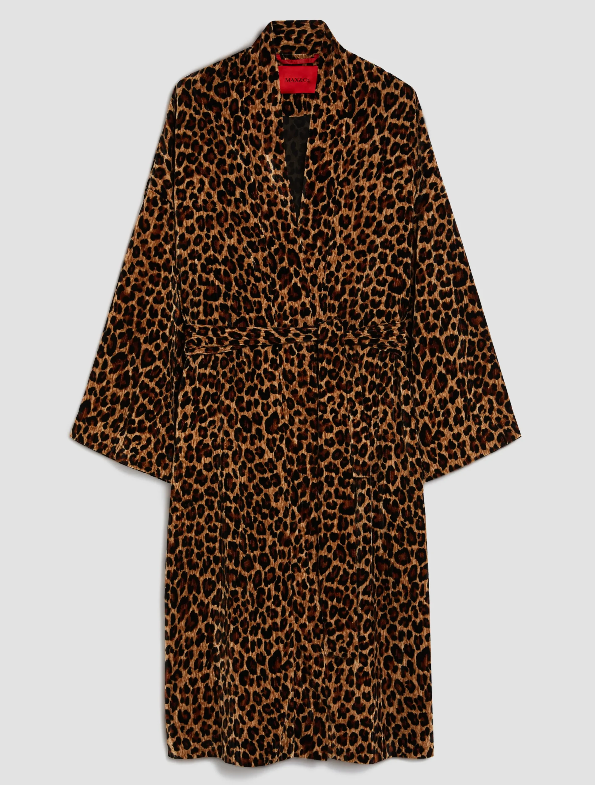 Crinkle-effect velvet coat