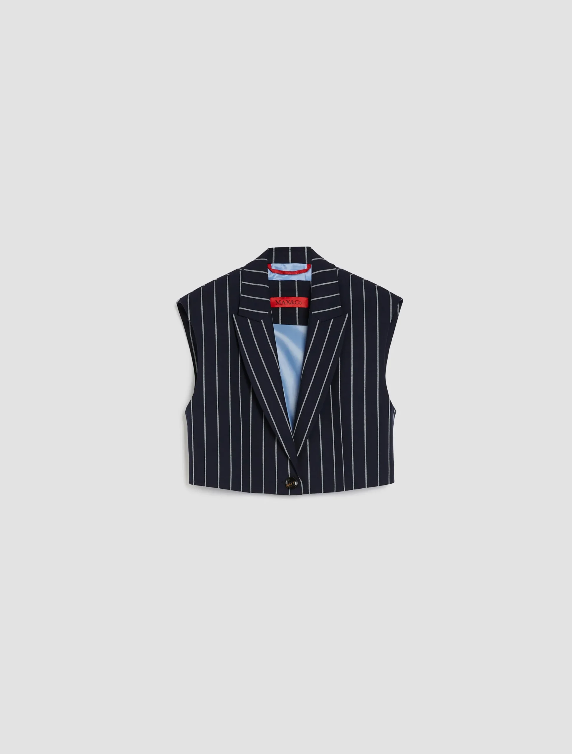 Cropped pinstriped waistcoat