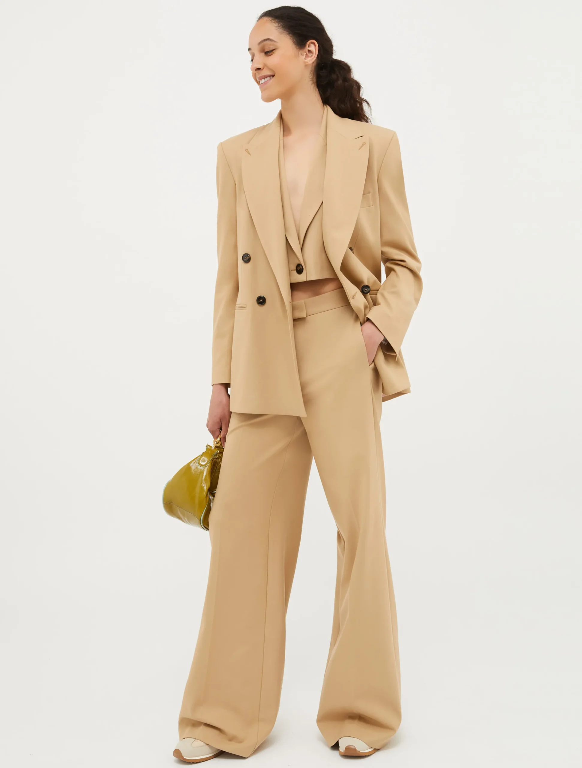 Cropped plunge-neck waistcoat