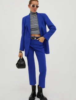 Cropped straight-leg trousers