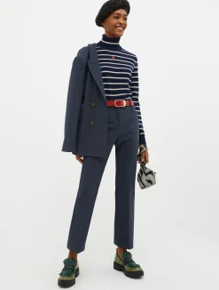 Cropped straight-leg trousers