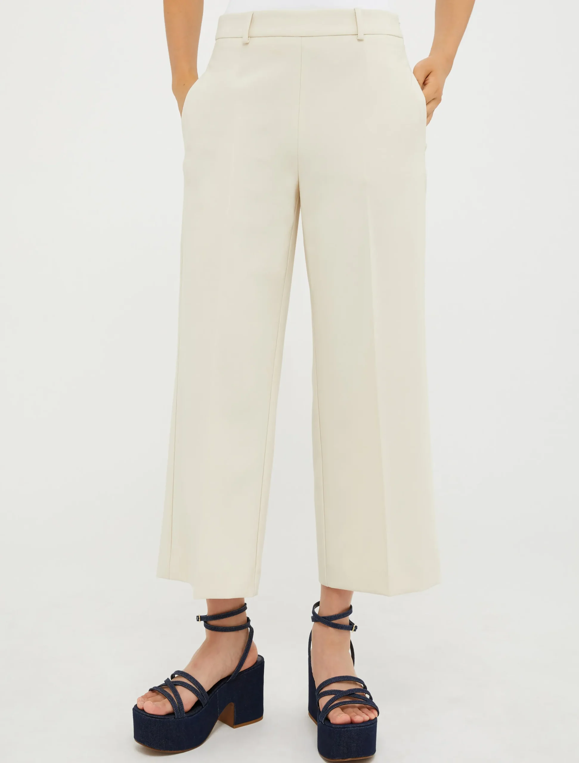 Cropped wide-leg trousers